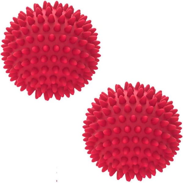 Pakke med 2 piggete fotmassasjeballer, harde baller for triggerpunktterapi, refleksologi,