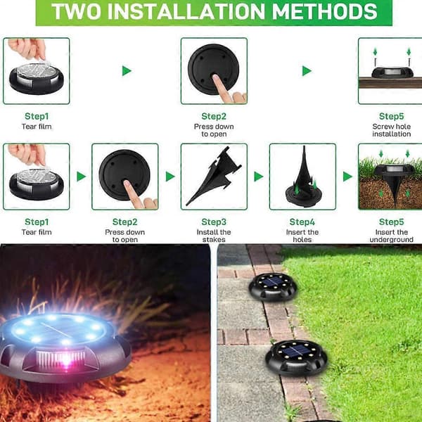 4 stk. solcelle gulvlamper til landskab/have/terrasse