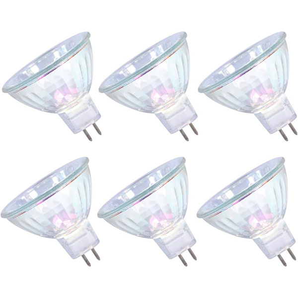 MR16 Halogenpære 50W 12V GU5.3 Spotlights for Taklampe Dimbar, 4000 Timer Ekstra Lang Levetid, 3000K Varm Hvit, 6 Pakning