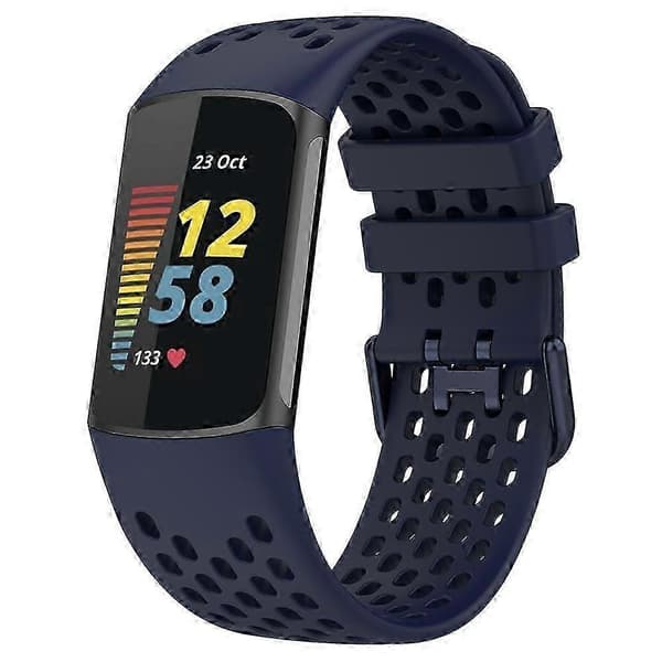 Udskiftningsarmbånd til Fitbit Charge 6/Charge 5, åndbar silikone rem til smartwatch Multicolor Style G