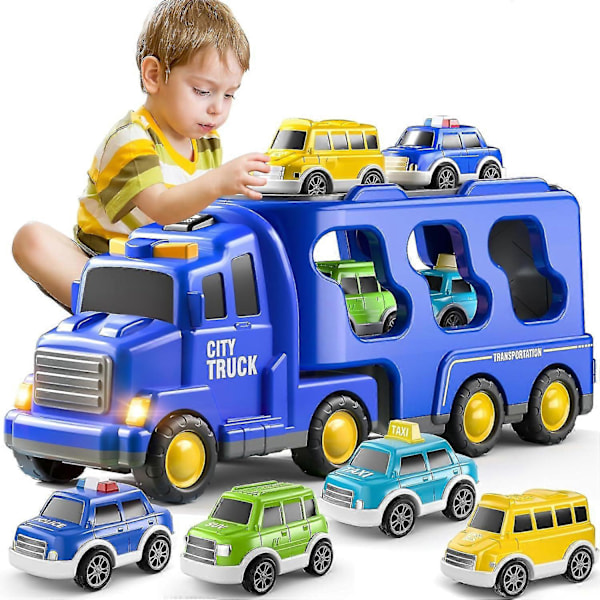 5 In 1 Truck Friction Toy Car, Truck Toys Construction Truck Toys Trucks Toys For Toddlers, For Kids