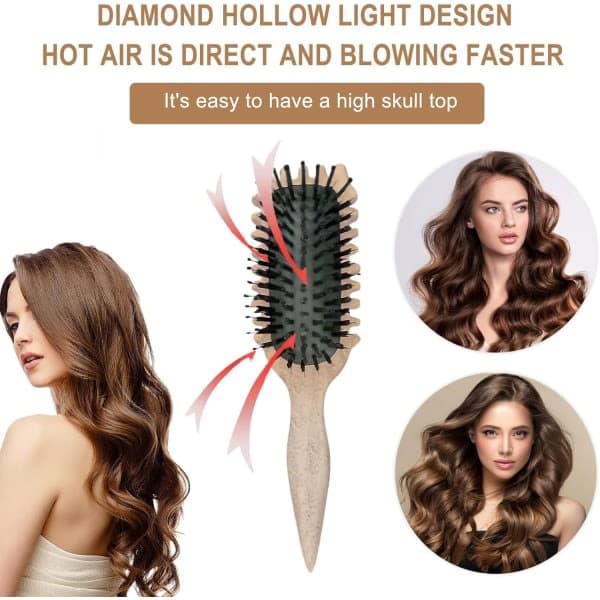 Bounce Curl Brush, Define Styling Brush, Krøllet Hårbørste, Hårstylingbørste til at Afvikle, Forme og Definere Krøller til Kvinder Piger Mindre Træk - Grøn