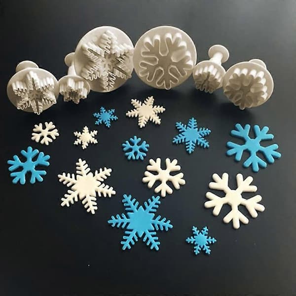 6 stk. Fondant Cookie Cutter Snefnug Cookie Cutter Ejector