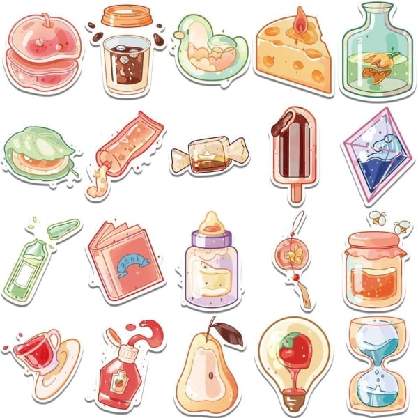 40 stk. Cartoon Kawaii Drikke Stickers Æstetiske Trendy Smag Drikke Stickers Bærbar Computer Vandflasker Telefon Voksne
