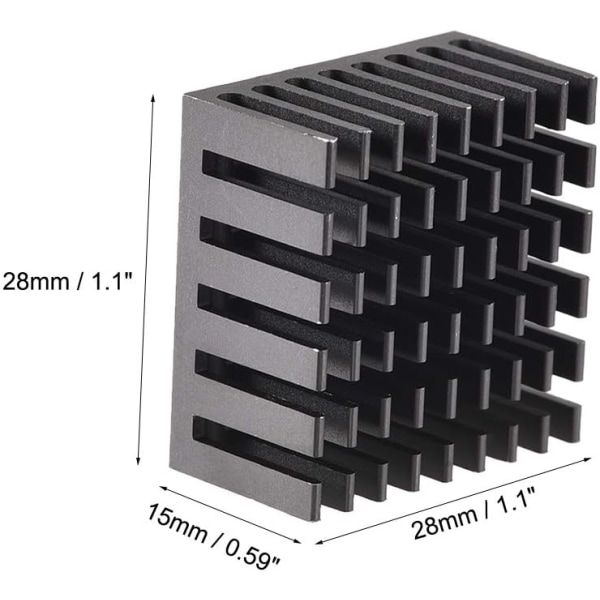 Elektroniska radiatorer Kylfläns för MOS GPU IC Chip Svart 28 x 28 x 15 mm 4st