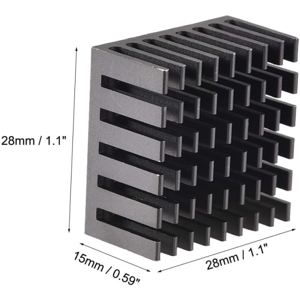 Elektroniske radiatorer kjøleribbe for MOS GPU IC-brikke svart 28 x 28 x 15 mm 4 stk