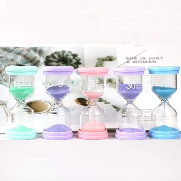 Sand Timer Timeglas Timeglas 3/5/15/30 minutter Timeglas Timere til børn Tandbørstning Madlavning Spil Hjem Skole Pink - 5 minutter
