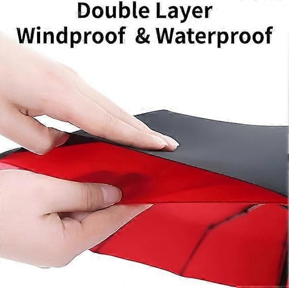 Sort Brolly for menn, sterk, vindtett, dobbelt lag, stor paraply, solid, kompakt, automatisk, lettvekt