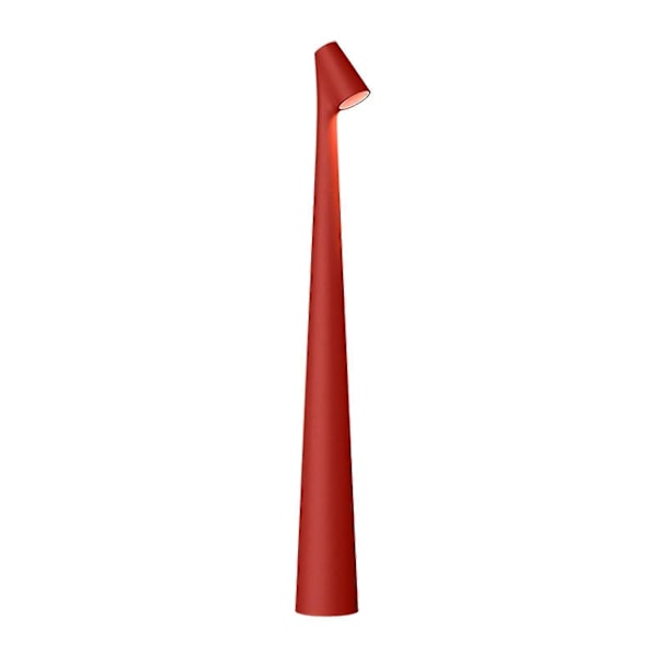 Elegant Slank Konisk Stående Bordlampe Bærbar & Dimbar Led Skulpturlys Dec Red