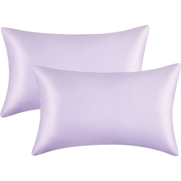 Satiiniset tyynyliinat 2 kpl - Vaaleanpunainen tyynyliina hiuksille ja iholle Vakiokokoinen kirjekuorisuljuksella, 50 x 76 cm