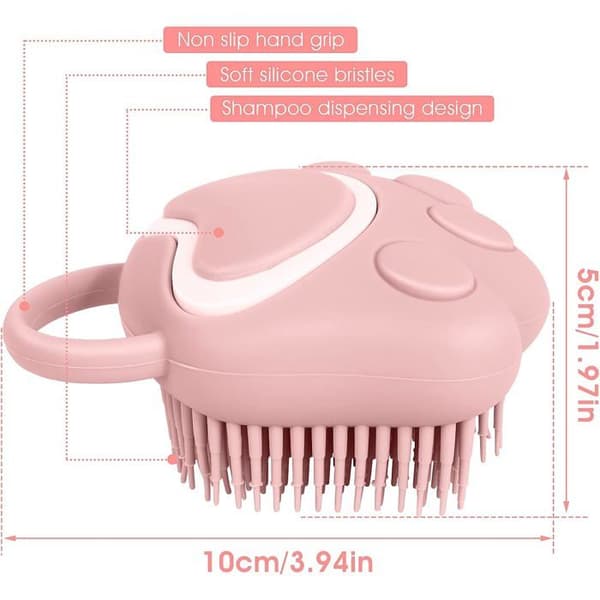 Silikonborste för hund/katt - Massage- och schampodispenser - Skonsam och effektiv pälsvård - Ergonomisk design