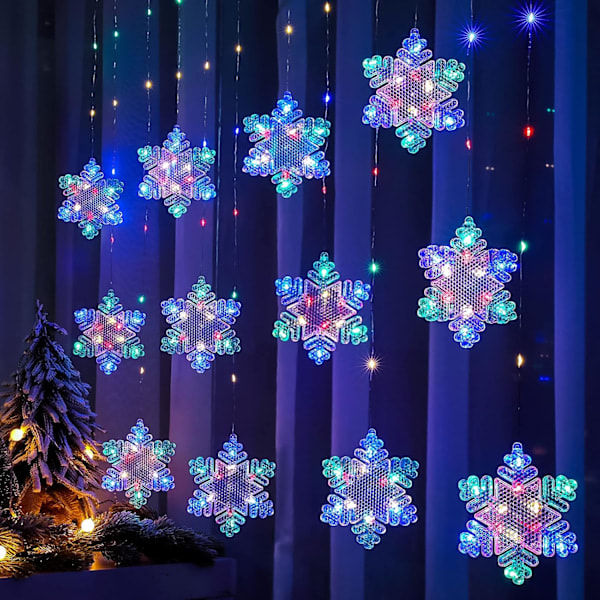 Julegardiner med lys, USB LED-lysstreng til indendørs dekoration färgglad färgglad Schneeflocken - 3m