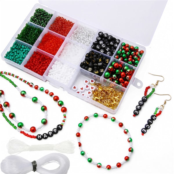 Akryl Risperler Julebrev Øreringe Håndlavet DIY Perler