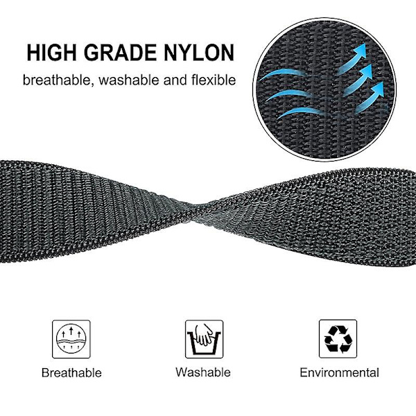 26 mm:n Nylon-kellohihna Garmin Fenix 6X/Fenix 6X Pro/Fenix 5X Plus -malleille Grey Other Smartwatch Models