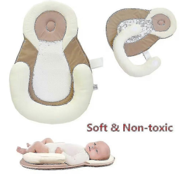 Ortopedisk babykudde mot deformation och platt huvud beige