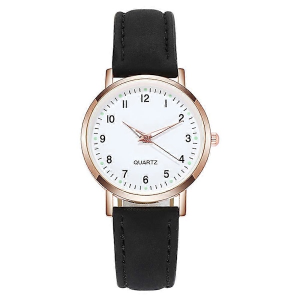 Damerure, Kvinders Lille Kvarts Analogt Armbåndsur Casual Læder Black