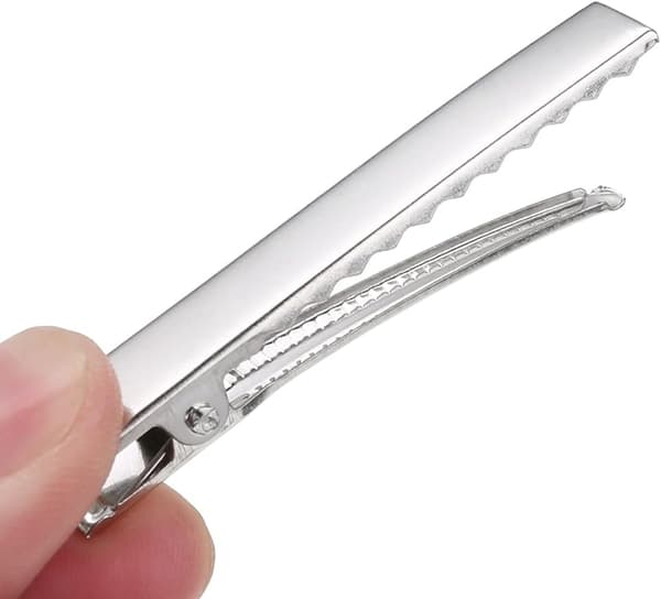 50 st metallkrokodilklämmor för hårrosetter (40 mm)