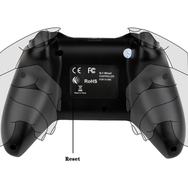 Trådløs controller til Xbox One, Xbox-controller med 2,4 GHz trådløs adapter, Xbox One X/Xbox One S/PS3 og pc (sort)