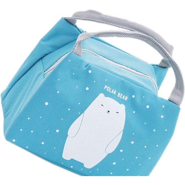 Cartoon Lunch Bag Isolerad Återanvändbar Picknickväska Matväska Ispaket för Barn Pojkar Flickor Män Kvinnor blue