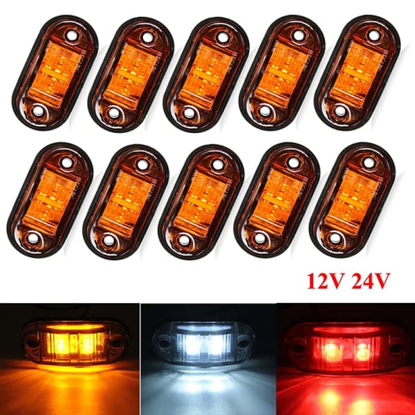 10 stk Advarselslys LED-diodelys Oval LED sidemarkørlys Yellow