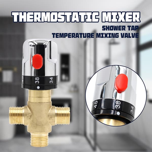 3-veis termostatisk blandebatteri for vanntemperaturkontroll
