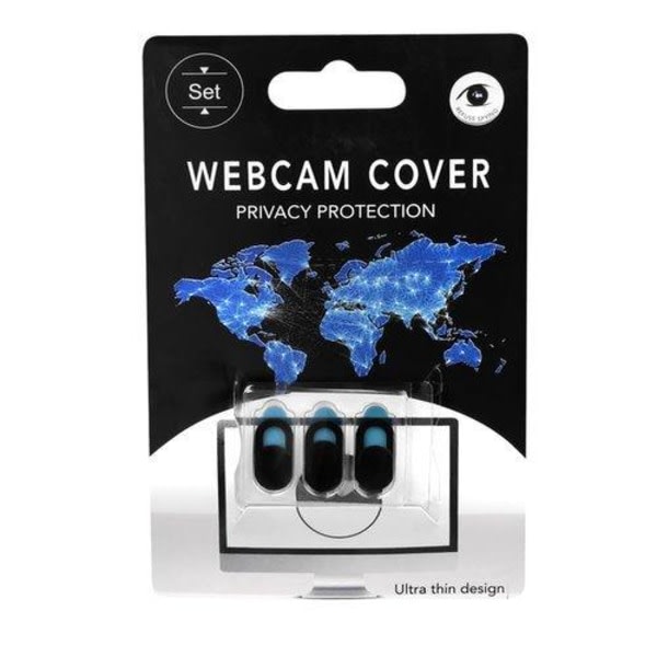 3-Pack - Beskyttelse til kamera / Spion beskyttelse / Webcam beskyttelse Sort