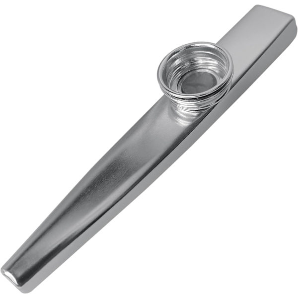 Kazoo-instrument i sølvfarget aluminiumlegering med 3 membraner - perfekt tilbehør for fester
