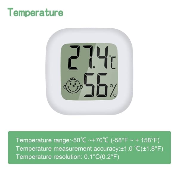 Mini LCD Termometer Hygrometer Digital Innendørs Temperatur Fuktighet