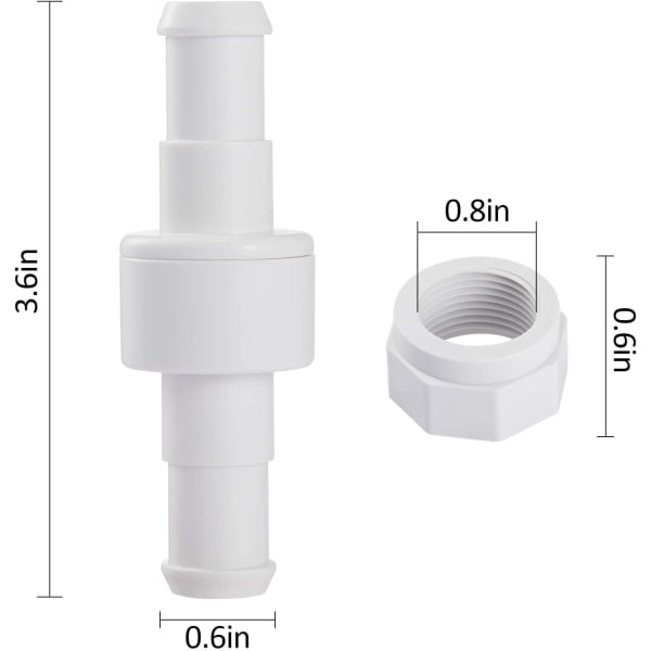 D20 kullager vridbar koppling för slang 3 st med 6 st D15 kraftmuttrar kompatibel med Zodiac Polaris 180 280 380 poolrengörare