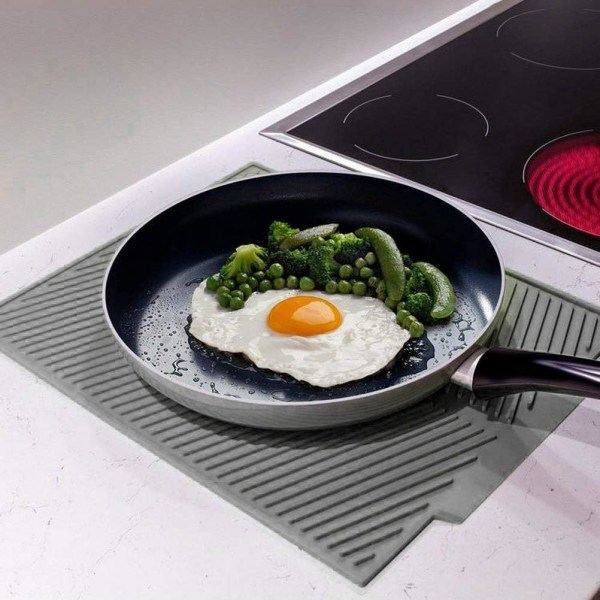 Foldbar afløbsmåtte, 43x33CM silikone afløbsmåtte opvaskemåtte afløbsbræt køkkenafløbsmåtte universel afløbsmåtte