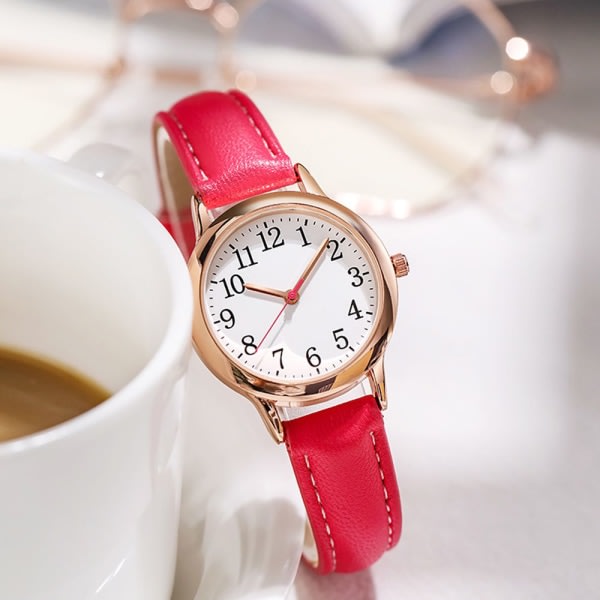 Kvarts klokke armbåndsur Red