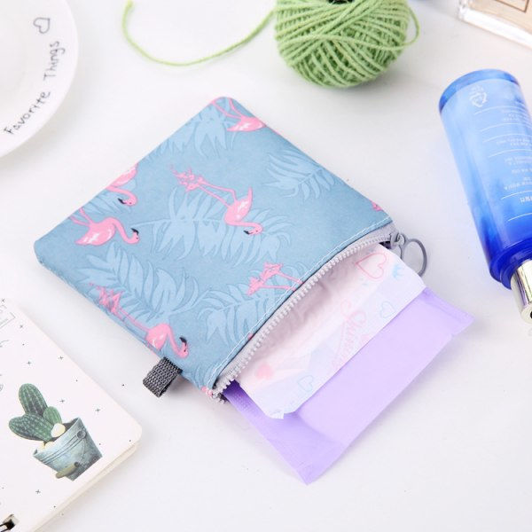4 stk. Menstruationsbind hygiejnebind opbevaringspose Organizer lynlås pungpose