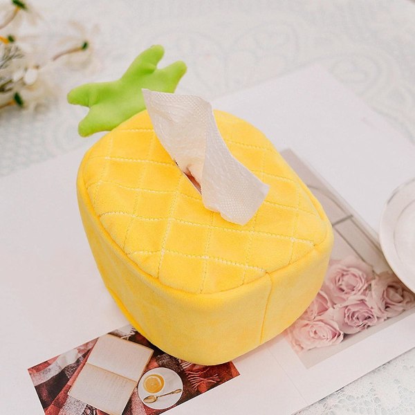 Pineapple Cute Plush Tissue Box Cover Decorative Fruit Soft Tissue Holder Paper Holder Napkin Box