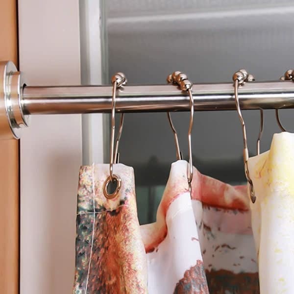 12 gardinkroker, gardinhenger, dusjforheng, krokfester for