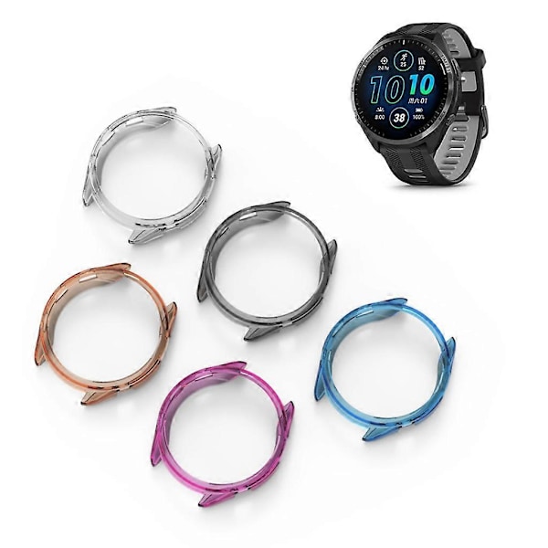 Stöttåligt Bumper-fodral för Garmin-Forerunner 965 med skärmskydd Transparent white