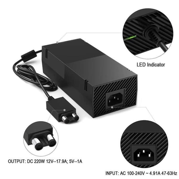 Xbox One AC-sovitin - Musta - Langallinen - Laturi