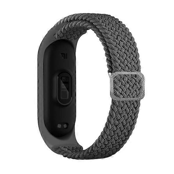 Urrem i nylon til Xiaomi Mi Band 3/4/5/6/7/NFC Sort Grey
