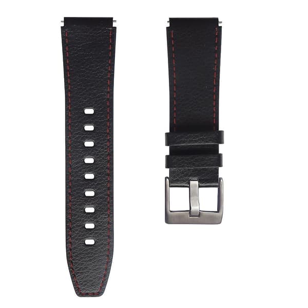 Lærreim til Huawei Watch GT2 Pro Black Red Lines