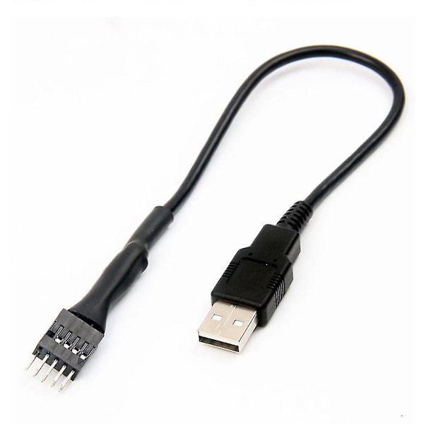 9-nastainen uros - ulkoinen USB A uros PC-emolevyn sisäinen datan jatkokaapeli 20cm