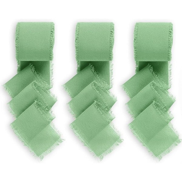 Bredd presentband, dekorativt bröllopspresentband, bukettband, presentband grey green