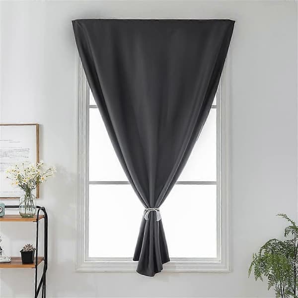 Dubbelsidig mörkläggningsgardin med kardborreband för vardagsrum sovrum grey Width 0.9 x Height 2.0m