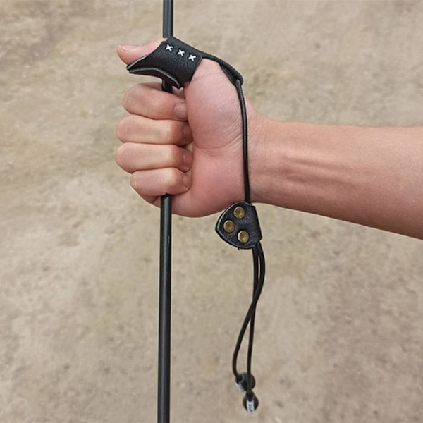 Bueskydning Tommelfinger Ring Fingerbeskytter til Jagt Mål Recurve Bue Ko Hud Blødt Læder Beskytter Handske