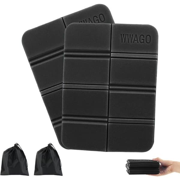 To foldbare puder, ultralet skumpolstring, velegnet til camping, vandreture og udendørs aktiviteter (sort).