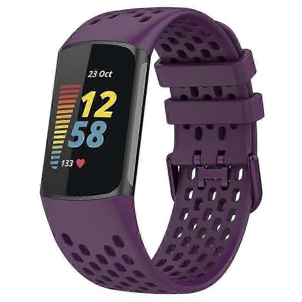 Udskiftningsarmbånd til Fitbit Charge 6/Charge 5, åndbar silikone rem til smartwatch Multicolor Style L
