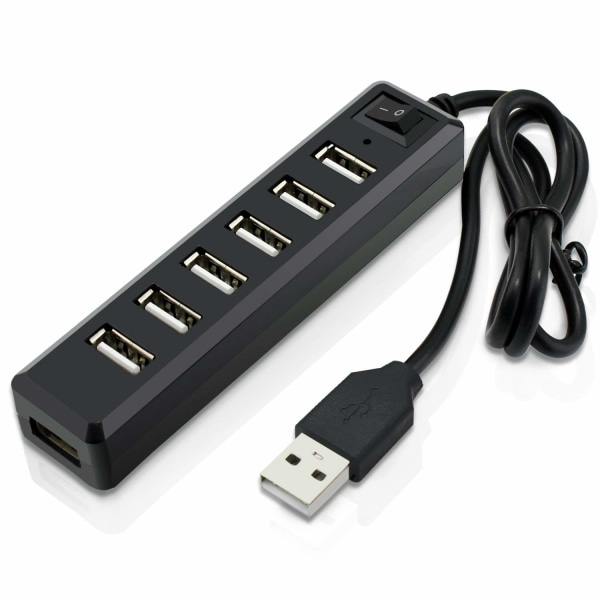 7-portars USB-hubb med höghastighetsutbyggnad för PS3, Xbox, Wii, PC, MAC, bärbar dator, anteckningsbok, Mac Book, NetBook, surfplatta, flik