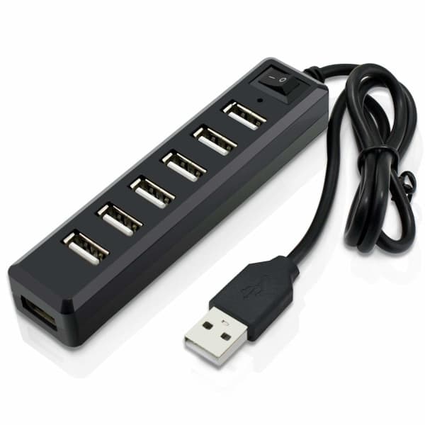 7-ports USB-hub med høj hastighed til PS3, Xbox, Wii, PC, MAC, bærbar computer, notesbog, Mac Book, NetBook, tablet, fane
