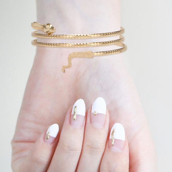 Mote Coiled Snake Spiral Arm Cuff Armband Bangle Sølv
