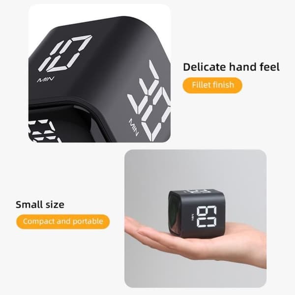 Køkkentimer - QINGQUE - LED Digital Timer - Sort - 500 mAh - 44x44x46 mm