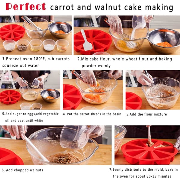 Silikon bakeformer Trekant Pizzaskive kake Silikonform 8 form Silikonkakeform Non Stick Kakeform