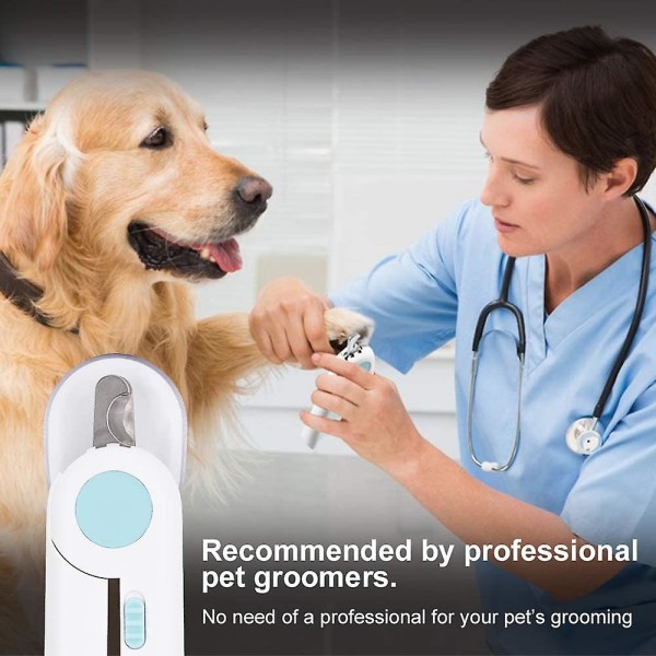 Hunde-negleklippere, katte-negleklippere, profesjonelle negleklippere til kjæledyr med LED-lys og sprutbeskyttelse